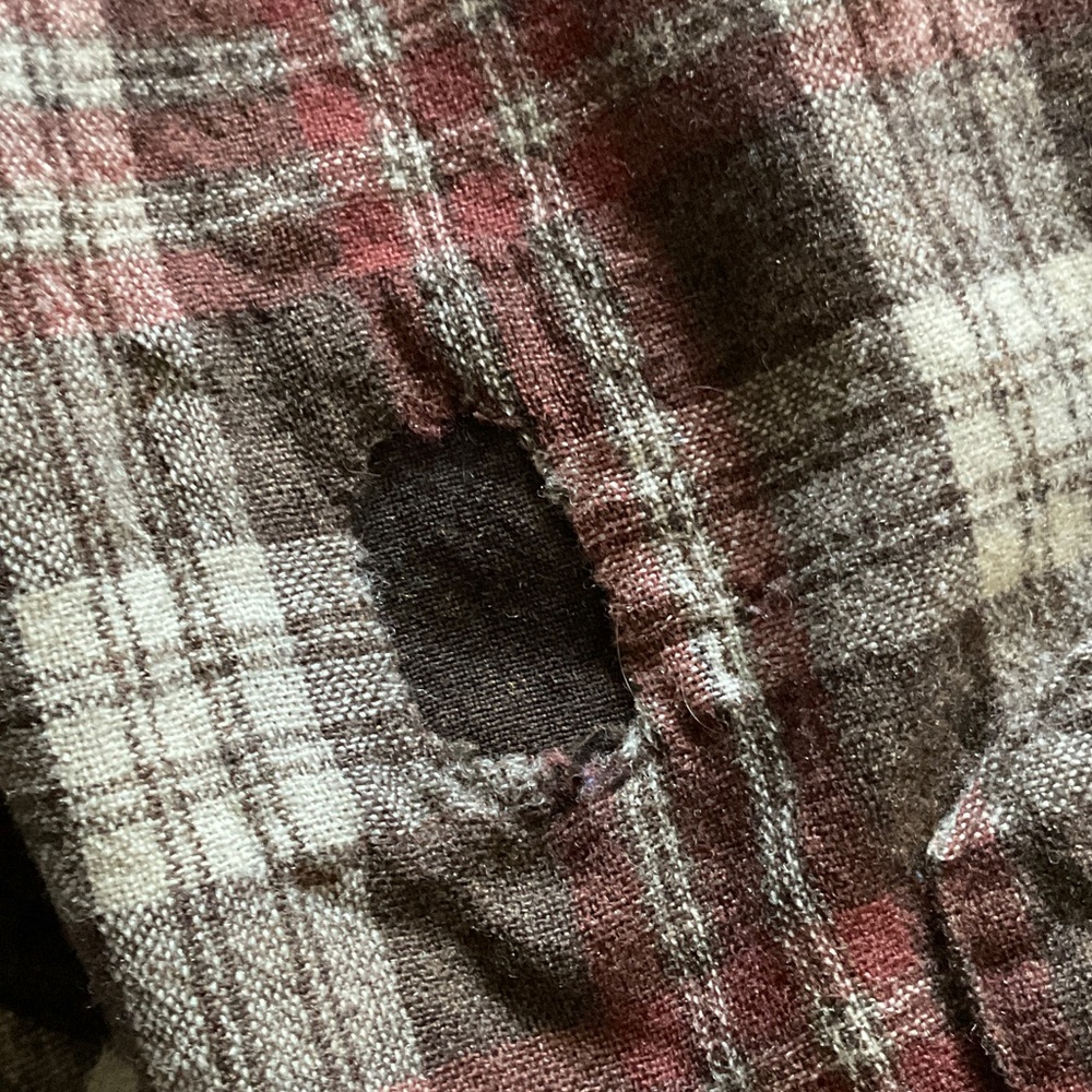 Pendleton Brown and Red Plaid Wool Flannel Shirt - Picture 3 of 9